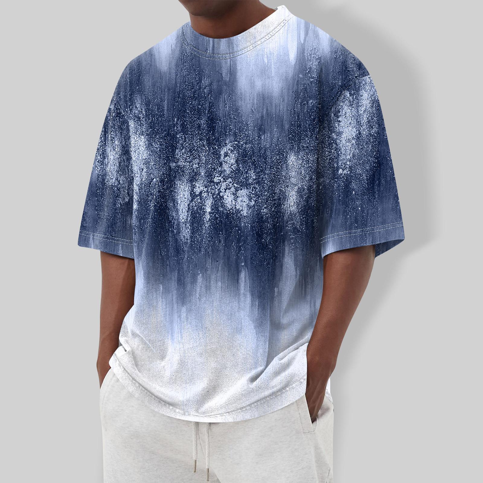 

Мужская футболка Футболки с графическим текстом Pool3D печать Уличная повседневная одежда с короткими рукавами и принтом Базовая одежда XXXXL синий