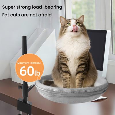 Cat Bed & Perch for Desk 360 Degrees Adjustable Mesh Hammock with Metal Frame Breathable Soft Mesh Cat Nest for Home Office Desk