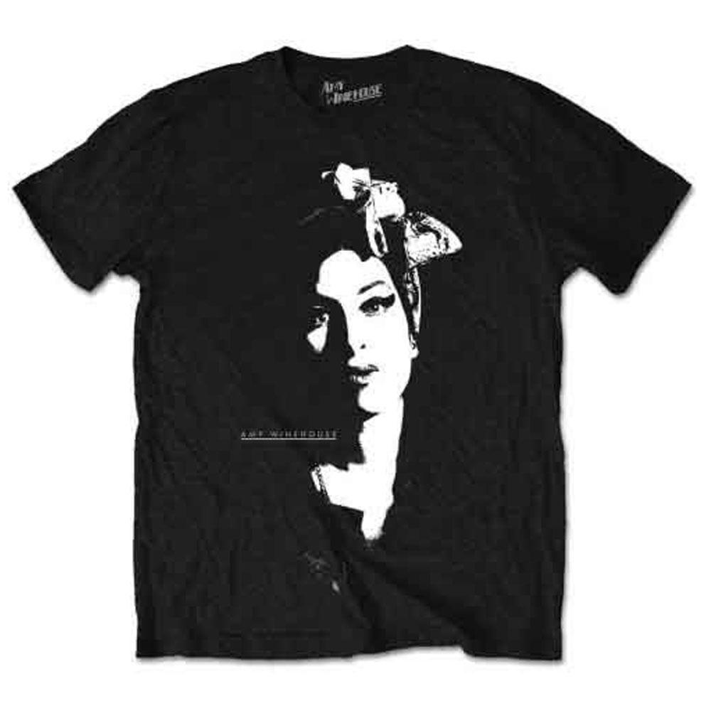Amy Winehouse T-shirt Sjaal Portret bandlogo Officieel Unisex Zwart