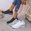 Women's Rhinestone-Decorated Thick-Sole Sneakers - Sparkling Rhinestone Low-Top Slip-On Shoes Mesh-woven Breathable Sports Shoes