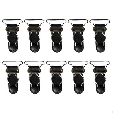 Handgefertigte, verstellbare Strumpfhalter für Damen, Oberschenkelhohe Strümpfe, Gürtelclips, Schwarz, 26 mm