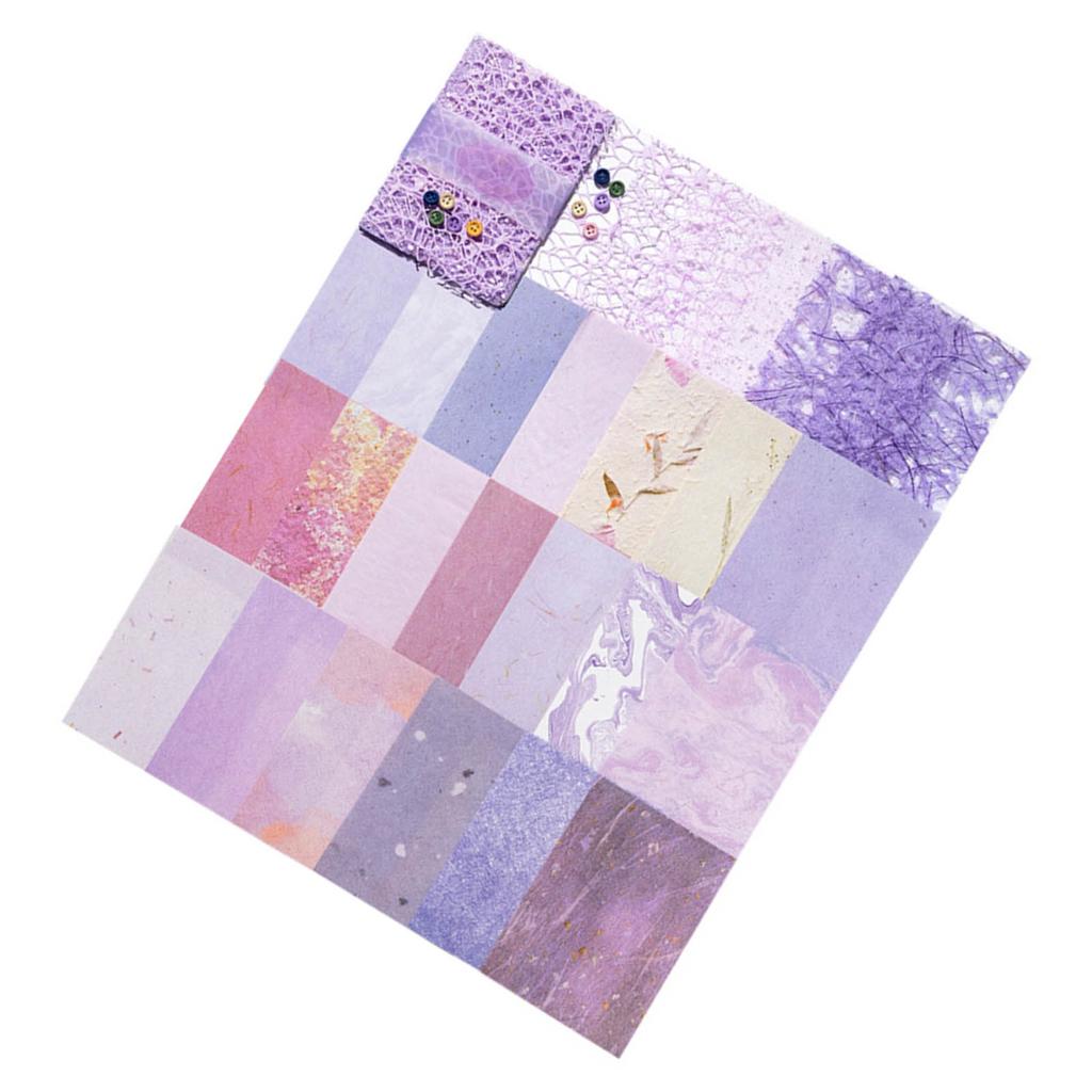 26 Sheets Textured Scrapbooking Paper with 5 Buttons Aesthetic Decorative Paper for Scrapbooking Journal Photo Album