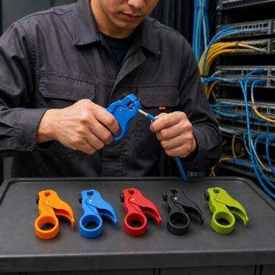 One-Handed Crimper Pliers Ring Finger Grip Wire Cutter Multi Tools  for Cat5e-Cat8 Network Cable