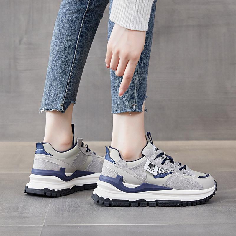 Thick-soled Waffle Retro Forrest Gump Shoes Women's Spring New Casual All-match Show Feet Small Sports Daddy Shoes