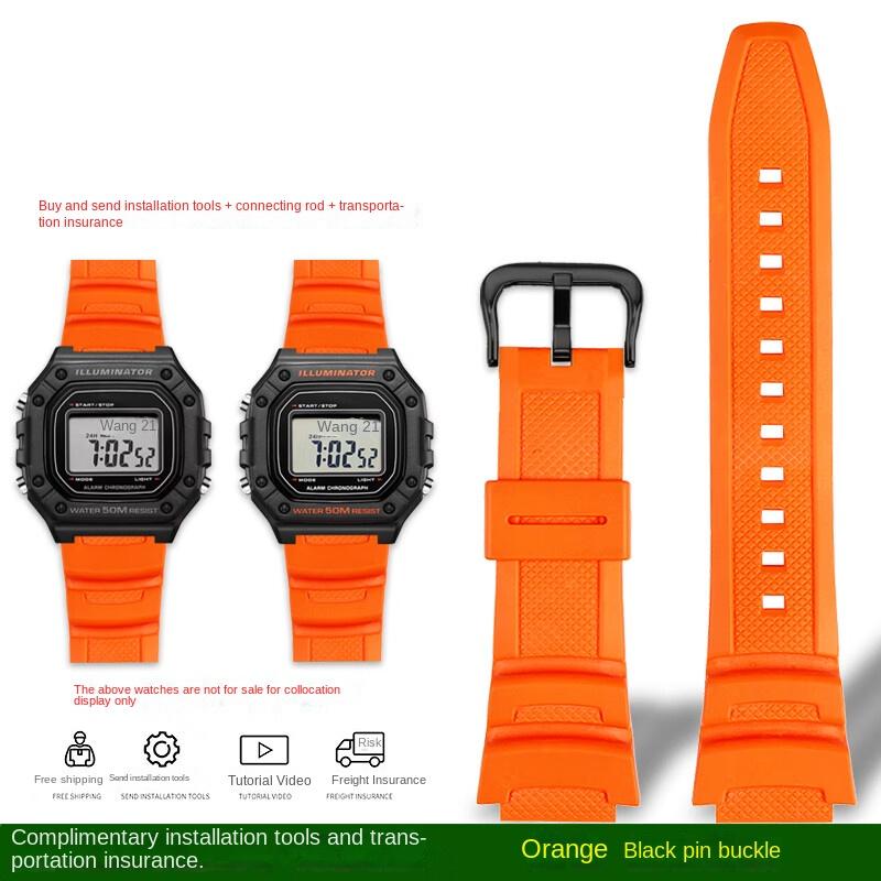 Colorful Silicone Watch Strap for Casio W-218H MRW-210H Ae-1200 /1100 / F-108 /sgw300 /400 /w-800h Replacement Male Rubber Strap