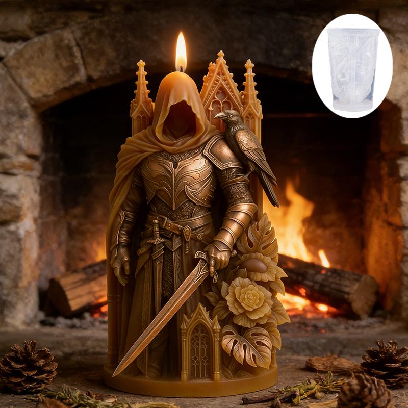Knights Crows Silicone Candle Molds 3D Knights Crows Statue Resin Plaster Cement Casting Mold Diy Handmade Soap Crafts Mold