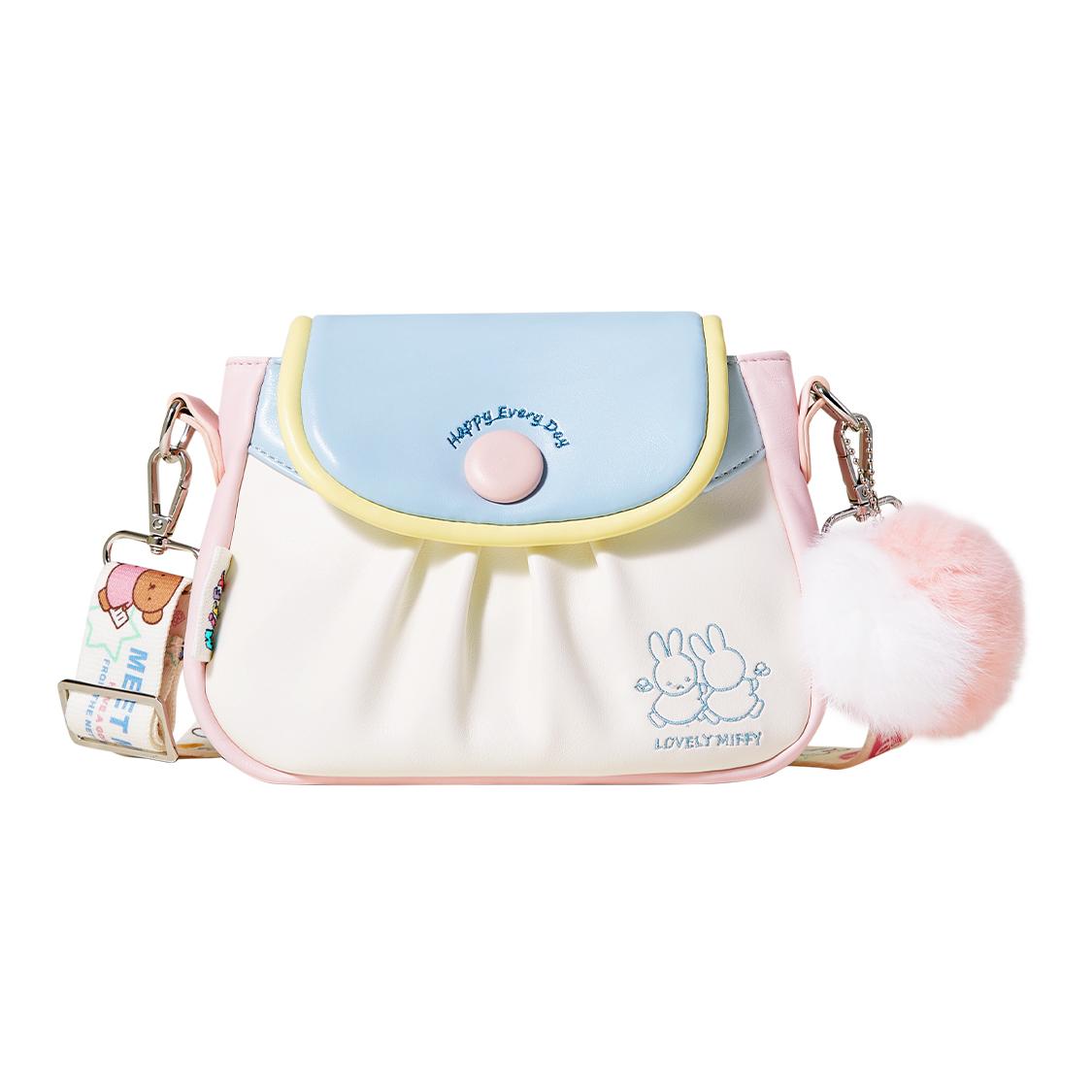 

Новая полиуретановая сумка через плечо Miffy, сумка кроссбоди женская белая/желтая MF2336-01 20.1*6.1*17.0CM