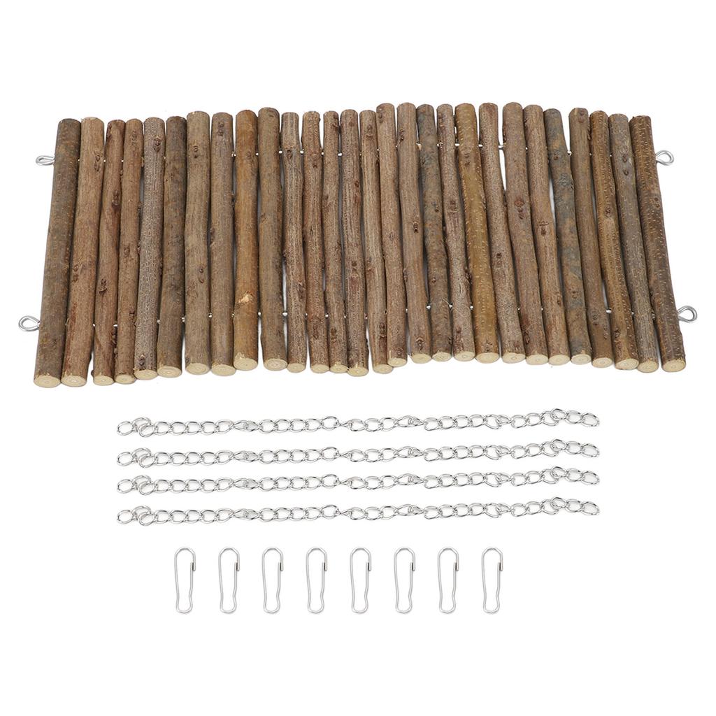 Wooden Guinea Pig Swing Toys Hamster Hanging Hammock Chinchilla Chew Toys for Dwarf Rabbit Small