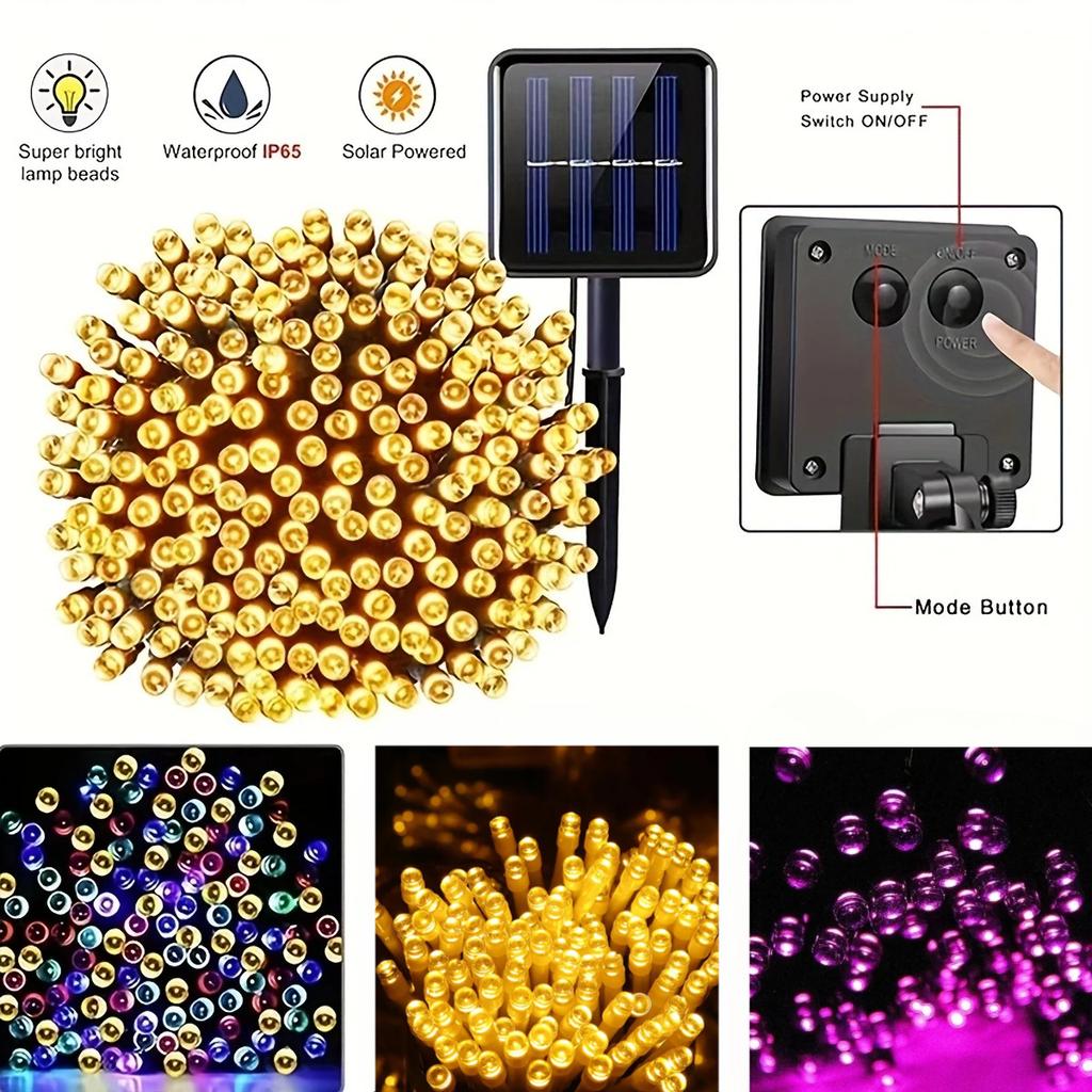 LED Solar String Light 7m 50 Lights 8 patterns Waterproof Fairy Garland String Lights Christmas Party Halloween Decorations