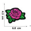 Rose Plum Blossom Embroidered Iron-On Fabric Patch for Clothing Decoration