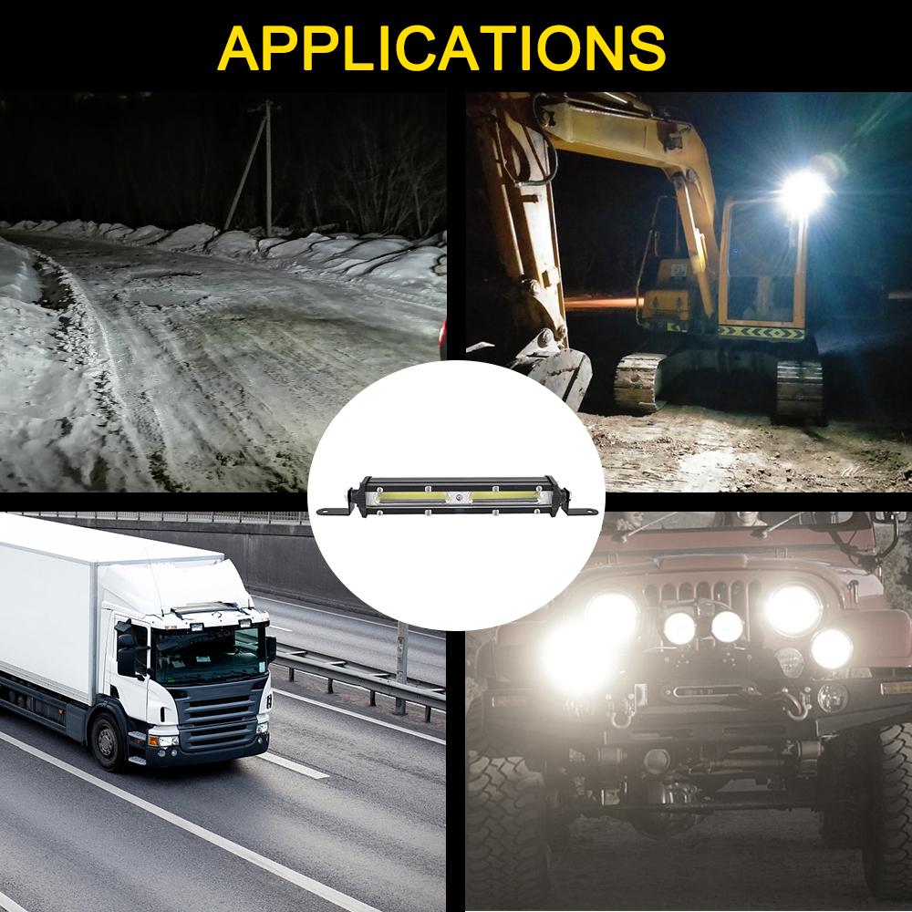 Car LED Work Light For Car Auto Truck Lorry Trailer SUV Super Bright 6500K Strip Light Light Bar 12V Spotlight