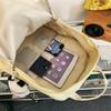 Japanese Ins Girls Backpack Korean Version of Junior High School Student Schoolbag Women's Large-capacity Solid Color Nylon Handbag