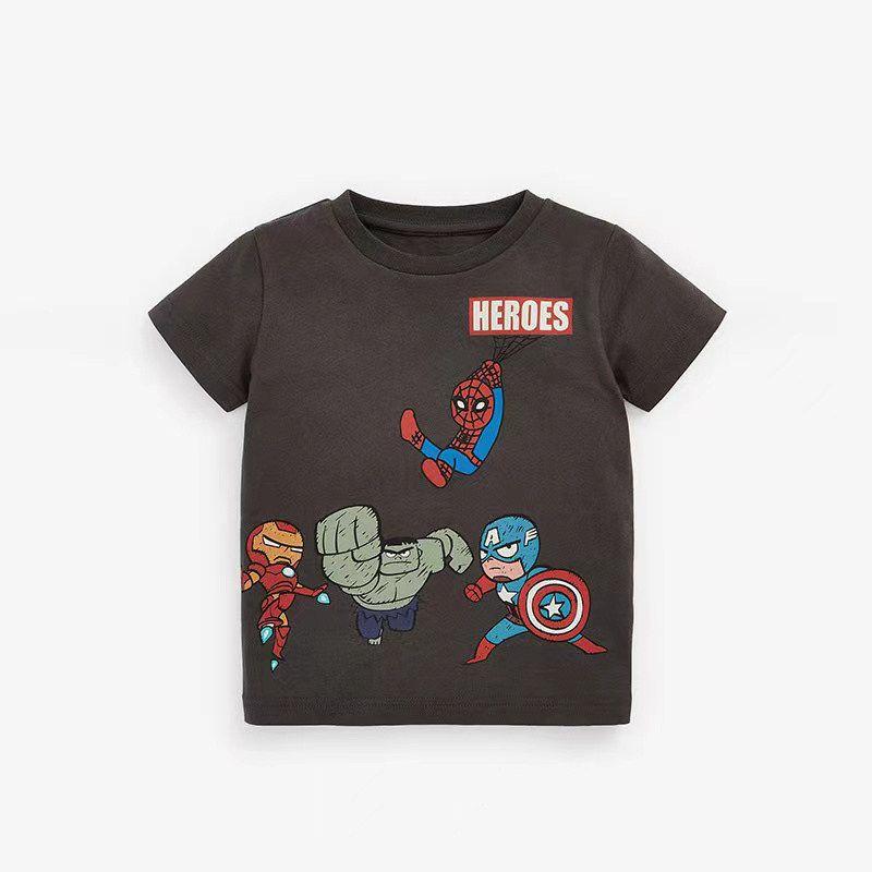 

Spider-Man Children s T-shirt Summer Bottoming Shirt Short Sleeves Black 2t/90 Size Recommended Height 80-90cm
