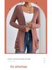 European and American Solid Long-Sleeve Mid-Length Knitted Cardigan with Pockets - Autumn/Winter Sweater