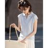 Demana Women's Lyocell Blend Zipper Polo Knit Top