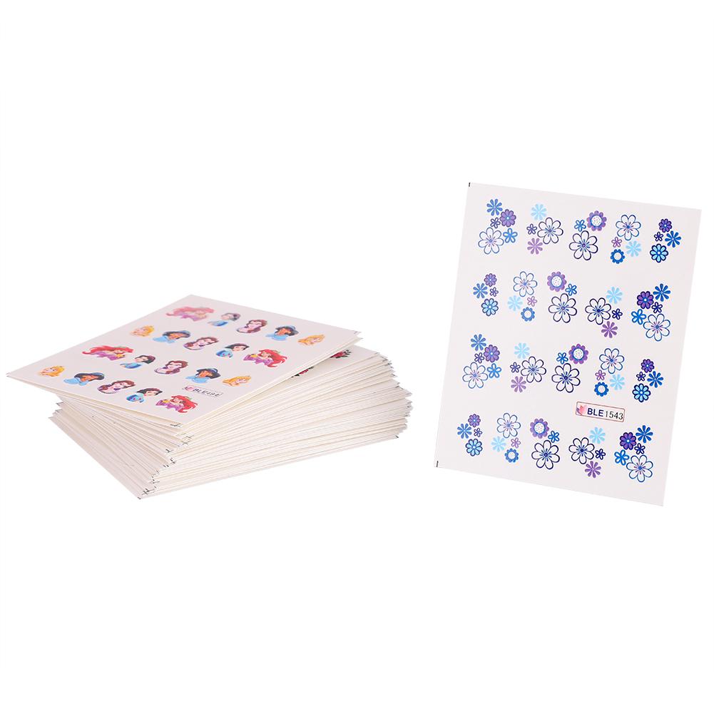 50 Ark Nail Art Overføringsklistremerker 3D Blomsterdesign Manikyr Tips Dekal Dekor
