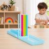 Jeu de tri et d'empilement 1/2 ensembles, Jeu de puzzle d'empilement d'anneaux arc-en-ciel pour le développement de la pensée logique Enfants Adultes, Jeu de plateau Défi Soirée en famille,