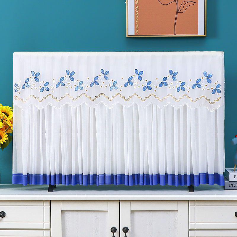 Universal Chinese Style Dustproof TV Cover - Full Wrap, Boot Up Without Removal, 55-75 Inch Compatibility