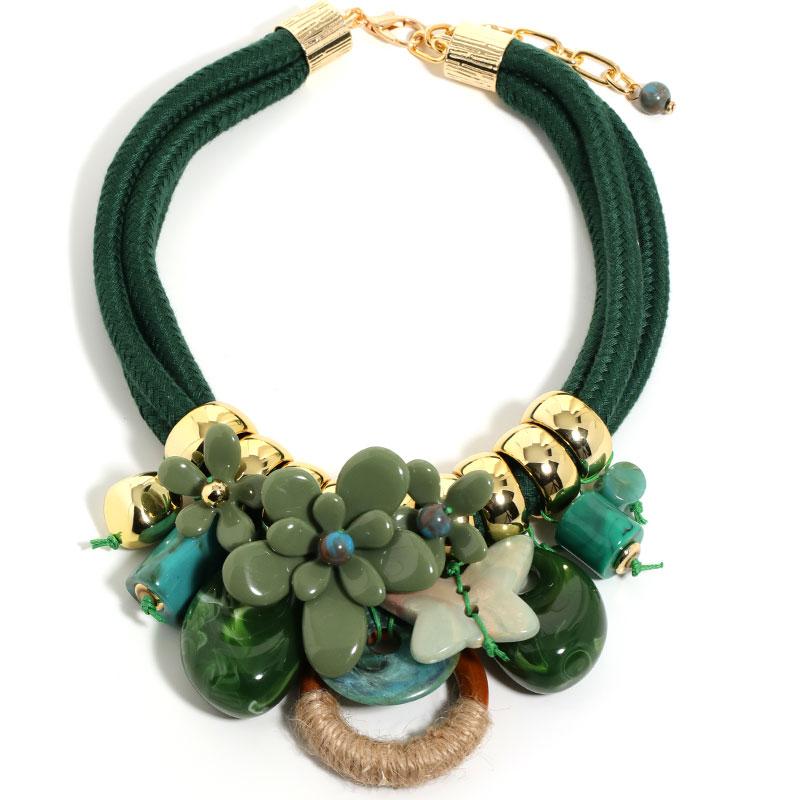 Statement-Perlenkette Blume & Schmetterling für Damen Mädchen Trendiger Party-Schmuck