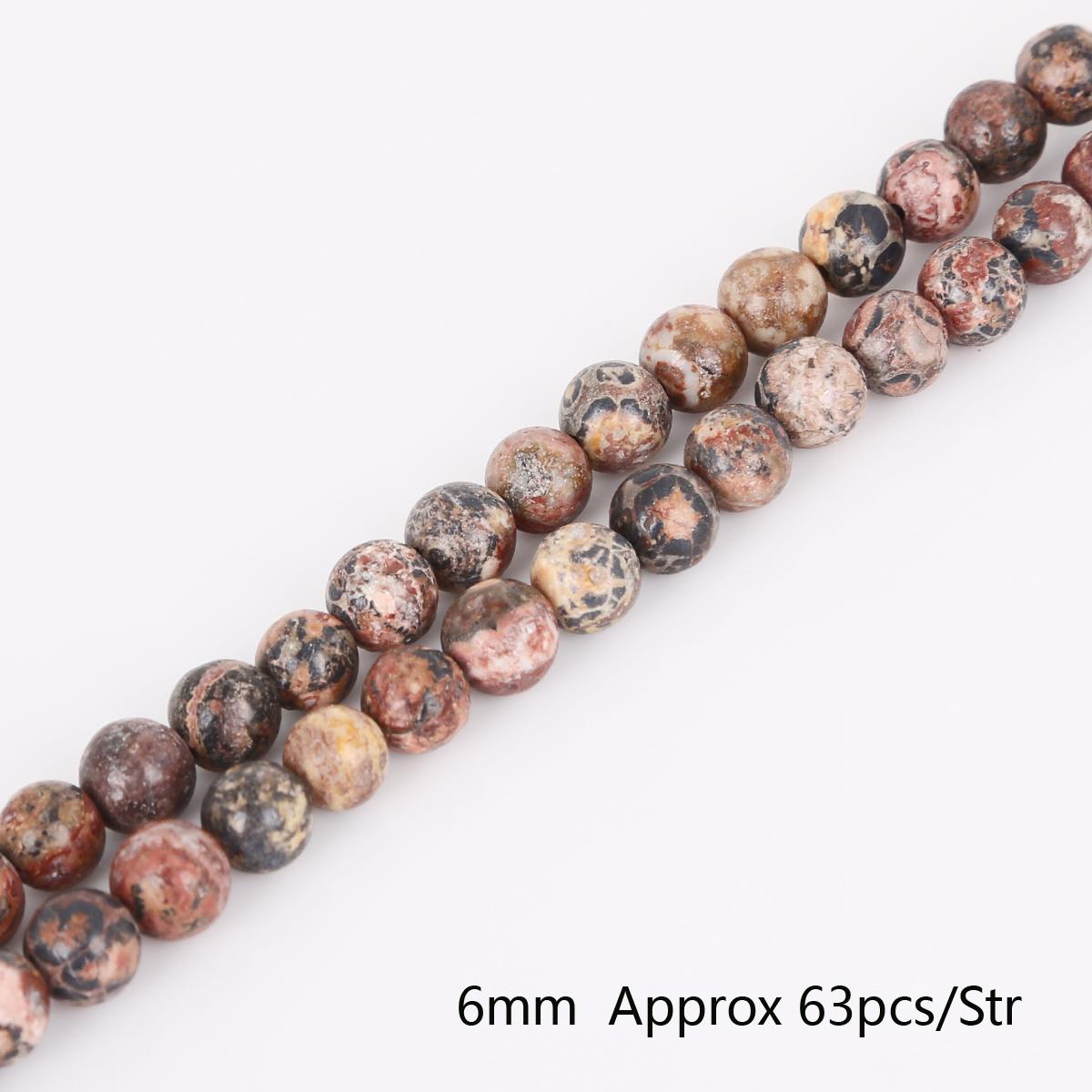 

Бусины из натурального камня с красным леопардовым принтом, 15 дюймов, 4, 6, 8, 10, 12 мм, размер для самостоятельного изготовления браслета или ожерелья 6mm 63pcs