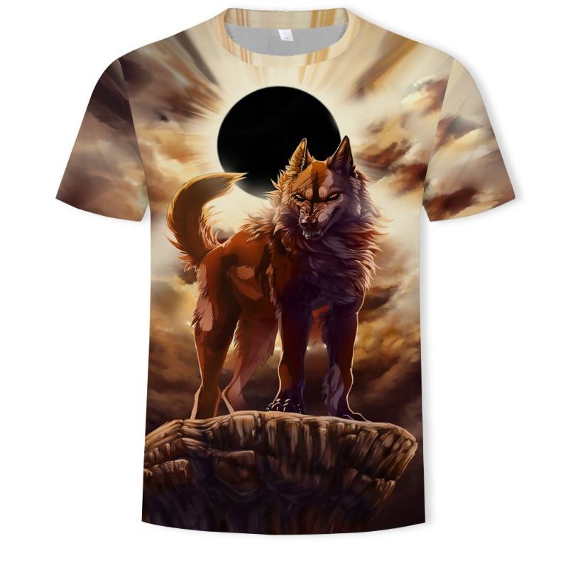 Men's 3D Printed T-Shirt Animal Pattern Printing Short Sleeve O-Neck Pullover Casual Top