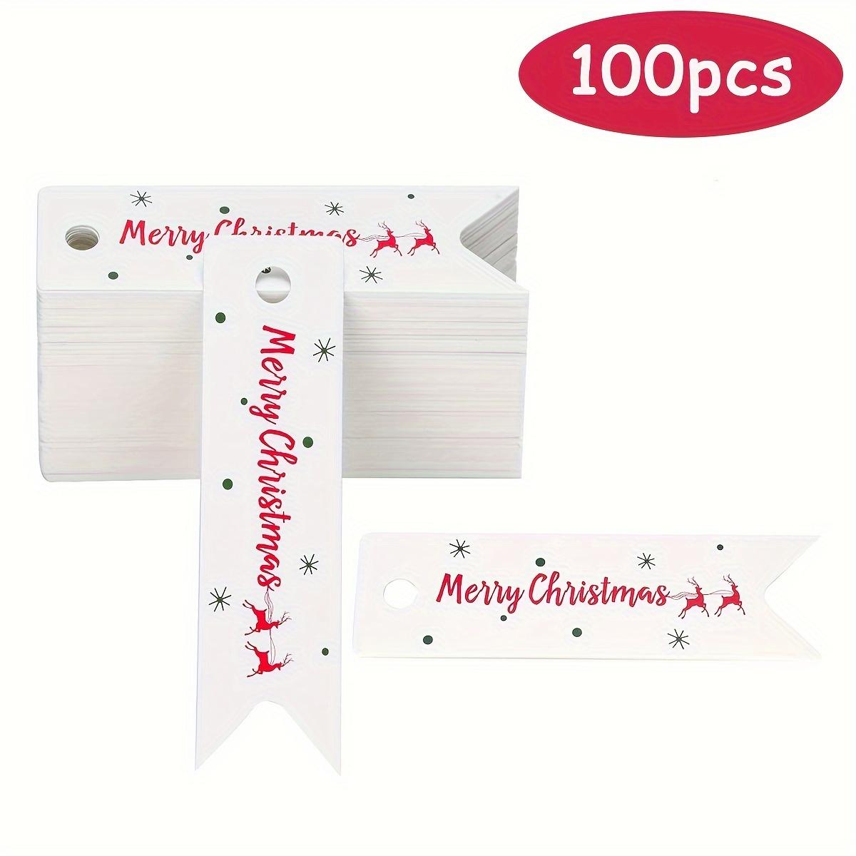 

Small Christmas Gift Tags,Christmas Gift Tags,Small Merry Christmas Tags,Kraft Paper Gift Tags with Rope Packaging hang tag card one size fits all