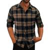Men S Long Sleeve Flannel Plaid Shirt Thick Autumn Winter