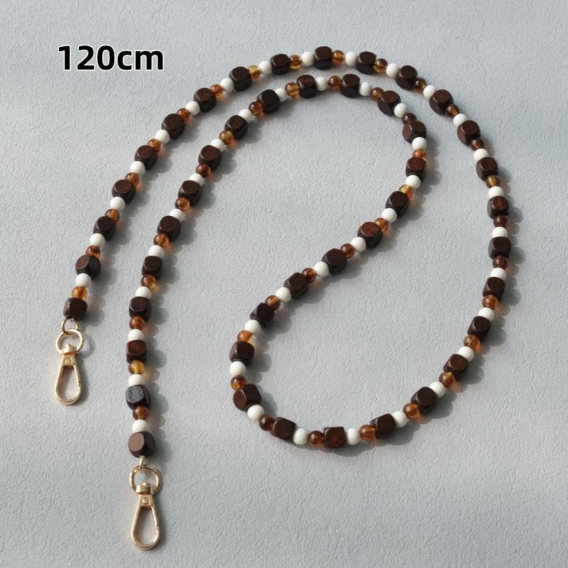 Neue Mode Damen Tasche Accessoire Abnehmbare Holzperlenketten Niedlicher Acryl Luxus Riemen Damen Elegante Tasche Schultergriff Kette