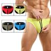 New, Men's Swimming Trunks Front Open Zipper Sexy Color Matching Triangle Beach