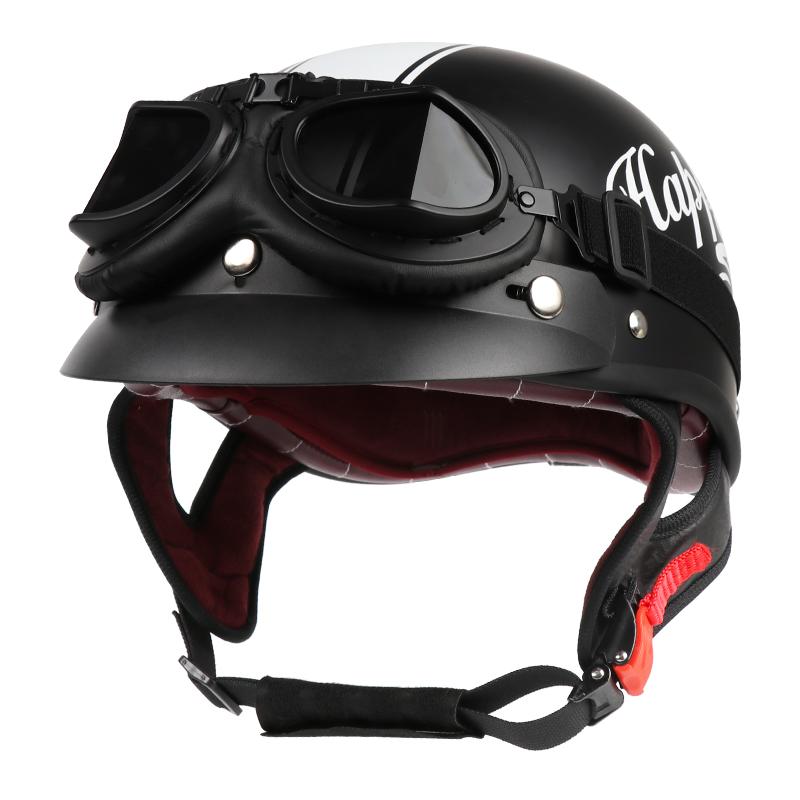 Motorcycle Helmet Bike Unisex Cycling Safety Protector Half Face Type Retro Vintage Ultralight Motorbike Helmet