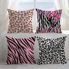 Y2k Fashion Leopard Print Pillow Case Sofa Short Plush Double-sided HD Printing Room Home Office Gift Cushion Cover