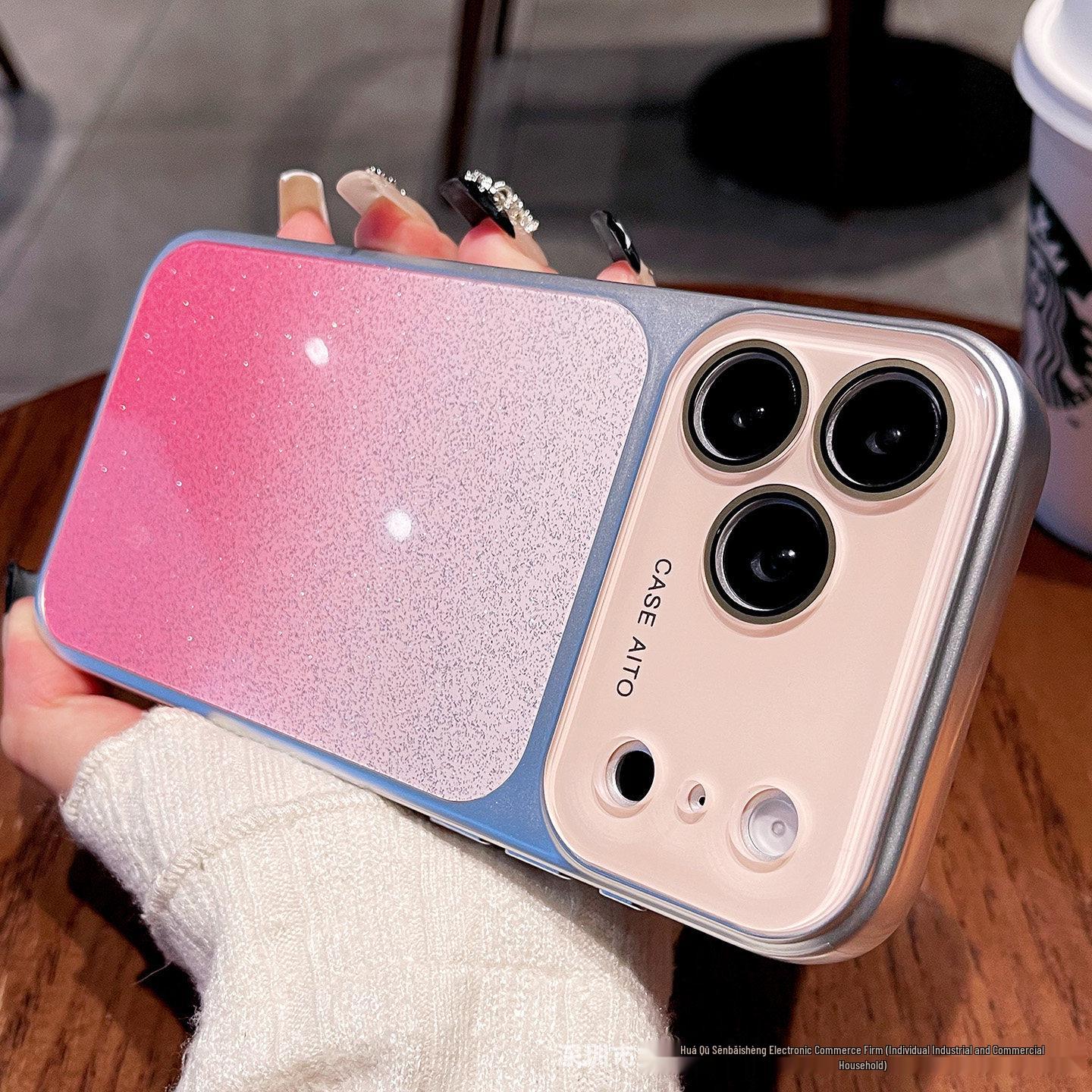

Stylish Glitter Gradient Protective Case for Apple 17promax/16/15/14 16 Pro
