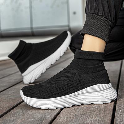 2024 Unisex Trendy Fly Woven Sports Shoes for Men, High Top Socks for Women, Casual Shoes for Women Sneakers