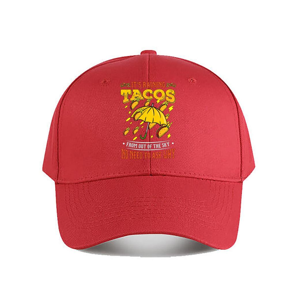 Fun Taco Rain Graphic Casual Baseball Cap Fashion Unisex Sunhat Womens Outdoor Sports