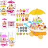 Premium 39pcs Kids Cake Food Ice Cream Cart Shop Toy Pretend Play Set With Music