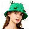 Cute Cute Frog-Shaped Cartoon Frog Bucket Hat Foldable Sunscreen Fisherman Hats Funny Big Eyes Pattern Panama Fishing Cap Summer