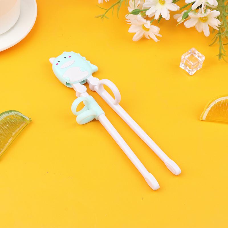 

Мультяшные обучающие палочки для еды BPA Free для детей с динозаврами, нескользящие палочки для еды для суши, для детей, милая посуда, инструмент для еды зелёный