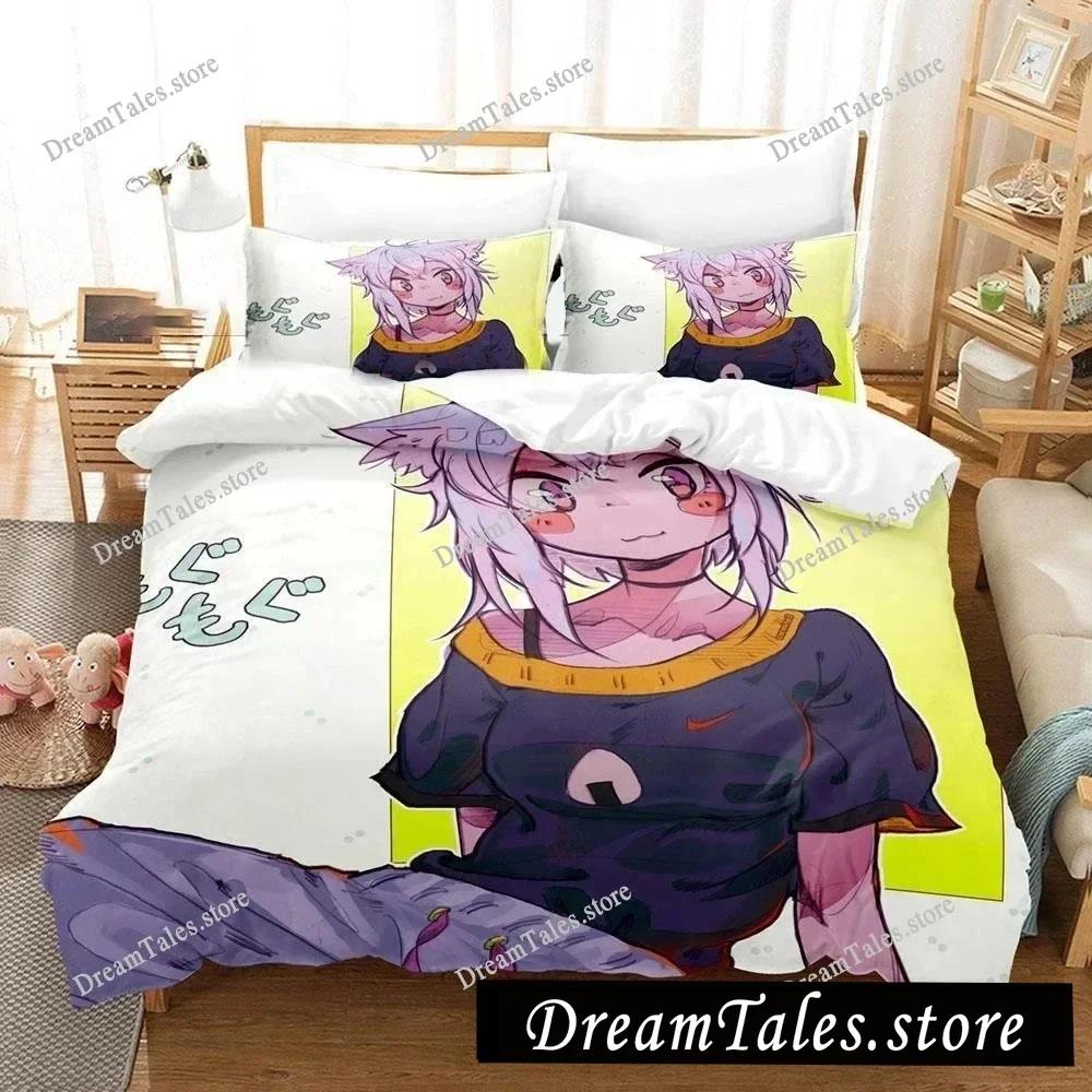 Nekomata Okayu Bedding Set Boys Girls Twin Queen Size Duvet Cover Pillowcase Bed Kids Adult Fashion Home Textile Customizable741