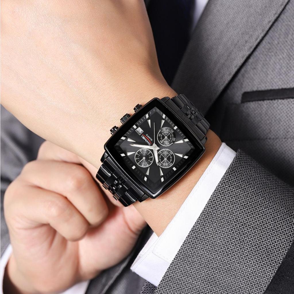 SKMEI Stainless Steel Strip Quartz Watch Men Business Wristwatch Fashion Waterproof Stopwatch Male Wristwatches