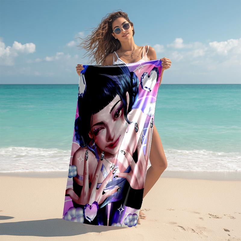 1pc KPop Demon Hunters ZOEY2 Beach Towel, Comfortable and Thick, and Swimming/Bath/Picnic/Camping Towel, Suitable for Seaside Beaches