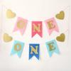 Dětské dárky Fotorekvizita ONE Závěsné vlaječky Girlandy Dekorace na oslavu 1. narozenin Bunting Banner