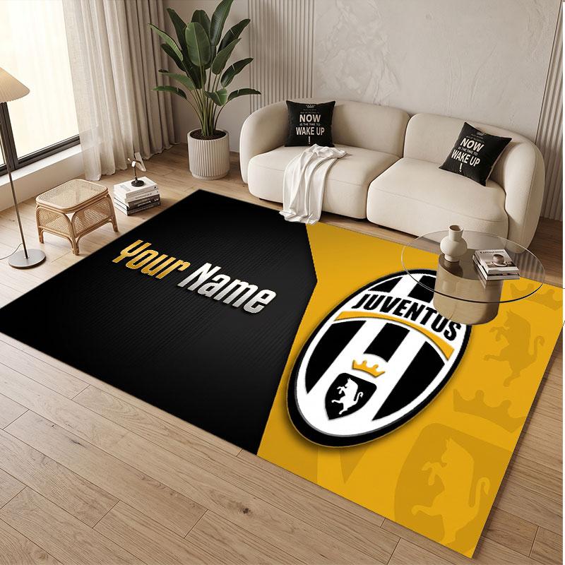 Tappeto Personalizzato Modello Juventus FC Stampa Nome Testo Morbido Antiscivolo Tappeto per Pavimento per Decorazione Interna Casa