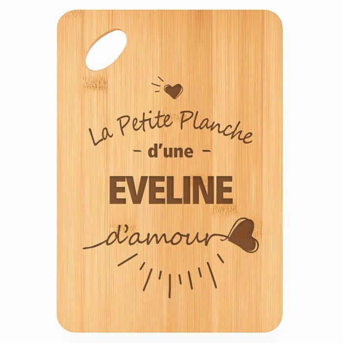 Planche à découper - PLANETEE - Eveline d'Amour - Bambou - 30 x 20 x 1 cm - Bords arrondis