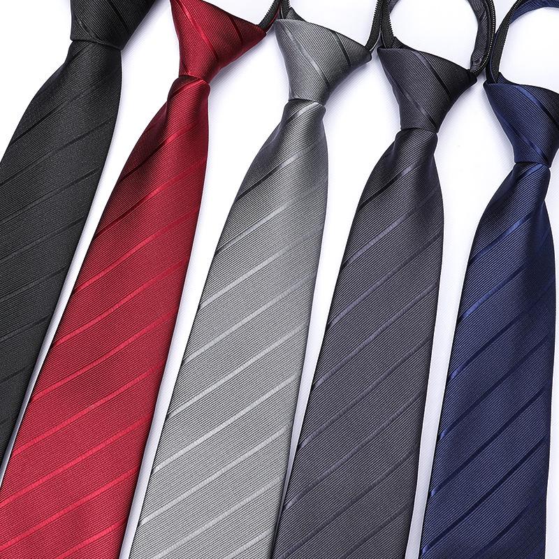 Men's Korean Style Zipper Striped No-Tie Professional Wedding Tie