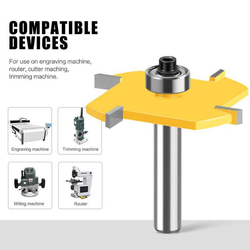 Z4 T TYPE SLOTTING BIT 8mm Shank Cutter Industrial Grade Rabbeting Bit Woodworking Tool Router Bits