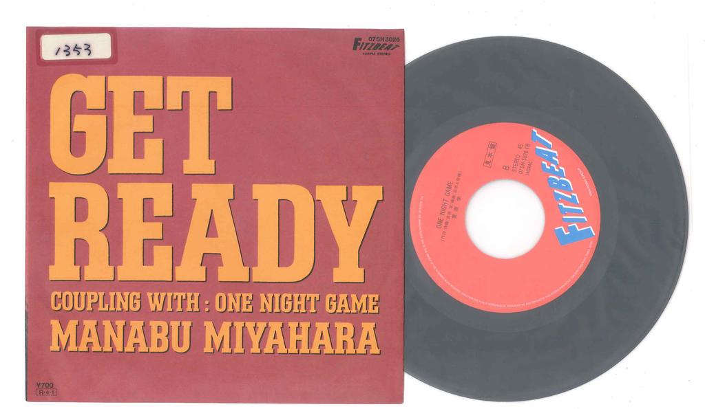 7inch Record MANABU MIYAHARA - Get Ready / One Night Game 07SH3026PROMO FITZBEAT 1988 Japan Japanese Pop/Rock Used