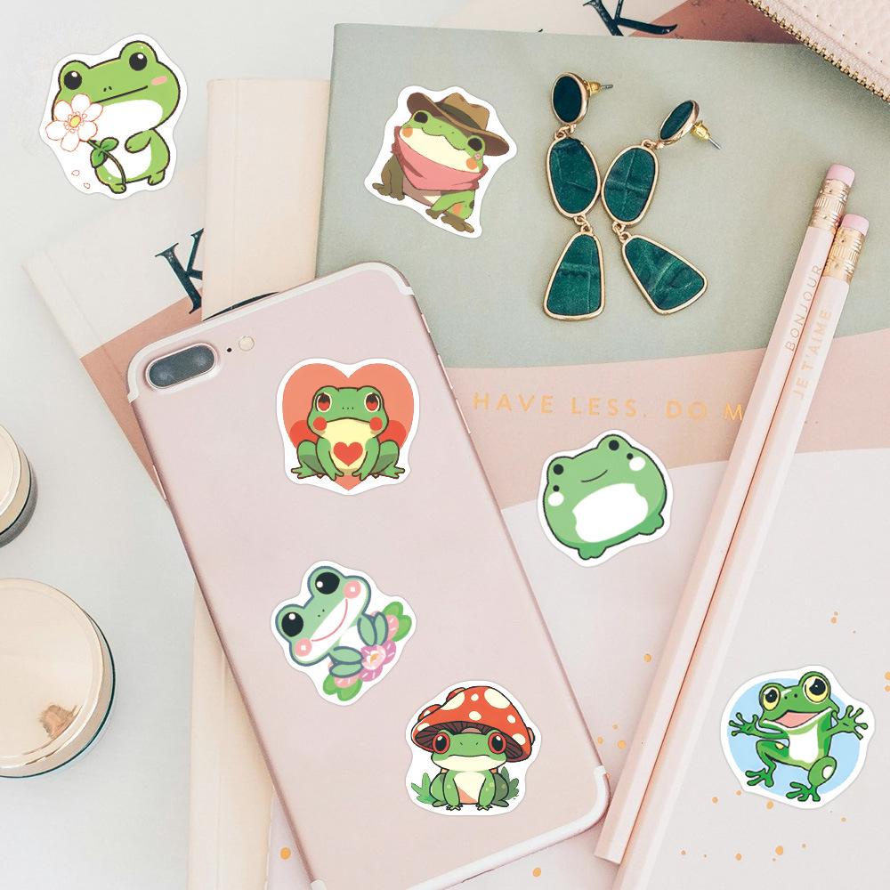 500pcs Cute Traveling Frog Cartoon Graffiti Stickers DIY Phone Guitar Laptop Notebook Suitcase Waterproof Sticker