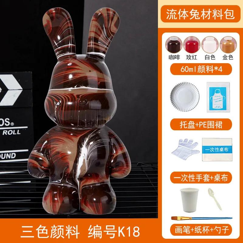 Acrylfarben-Set „Fluid Rabbit White Embryo“ für die Herstellung von handgefertigtem DIY-Spielzeug und kreativen Ornamenten – inklusive Flüssigmalerei-Set für „Fluid White Bear“.