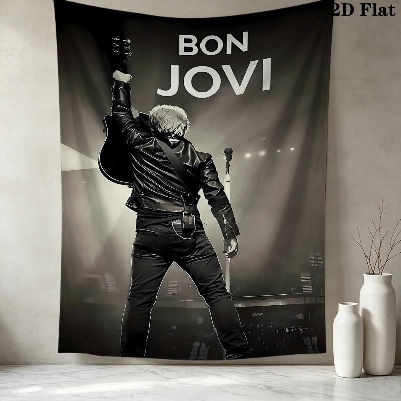 John Francis Bongiovi Jr Wall Tapestry Aesthetic Wall Hanging Printed Fabric Blanket Decorative Tapestries For Bedroom Living Room Home Decor