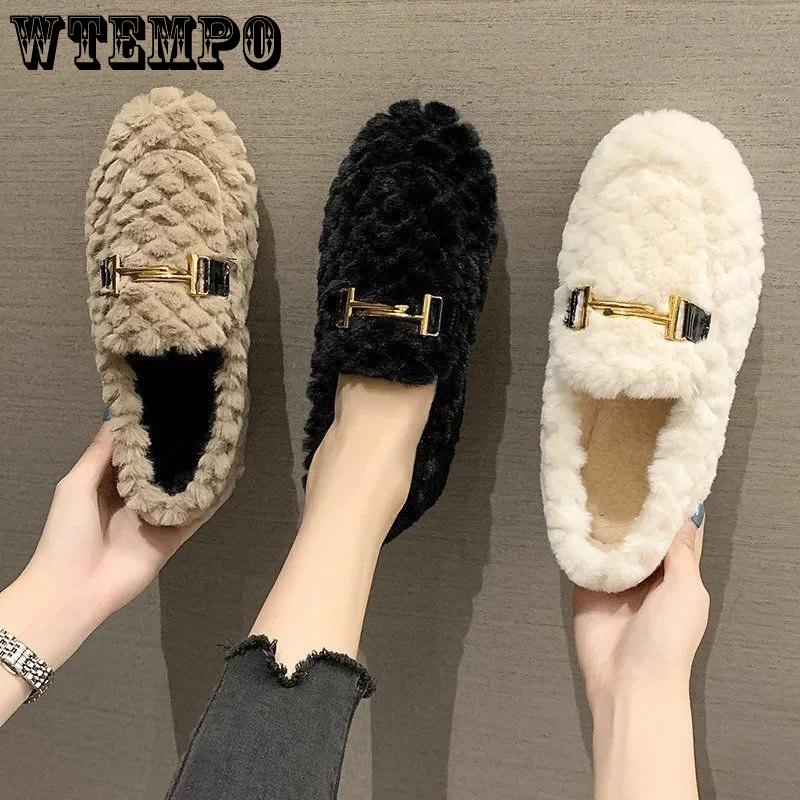 

Шерстяная обувь для женщин, осенне-зимняя уличная хлопковая обувь на мягкой подошве, теплая обувь в корейском стиле на плоской подошве, большие размеры, нескользящая плюшевая обувь Doudou